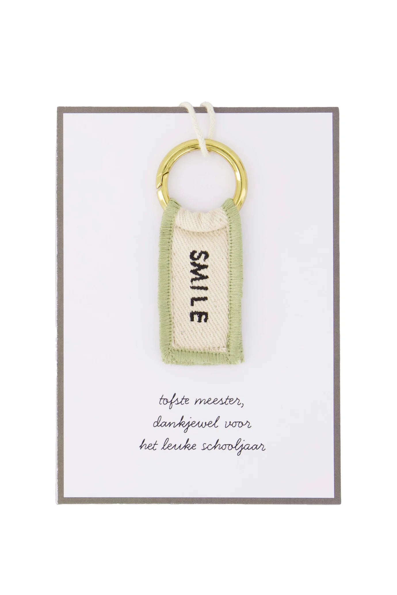 Kaartje meester - sleutelhanger smile