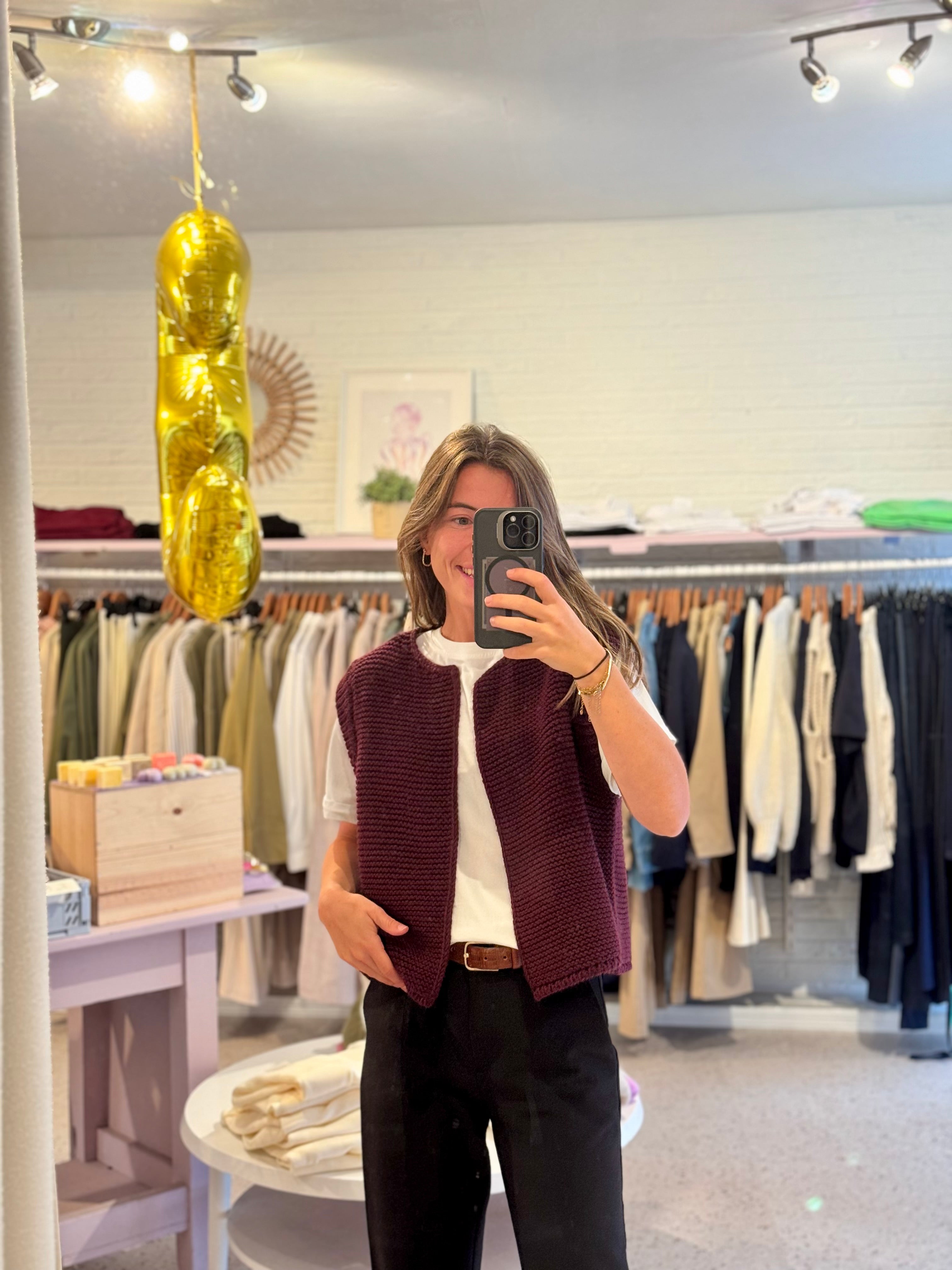 Jean burgundy gilet