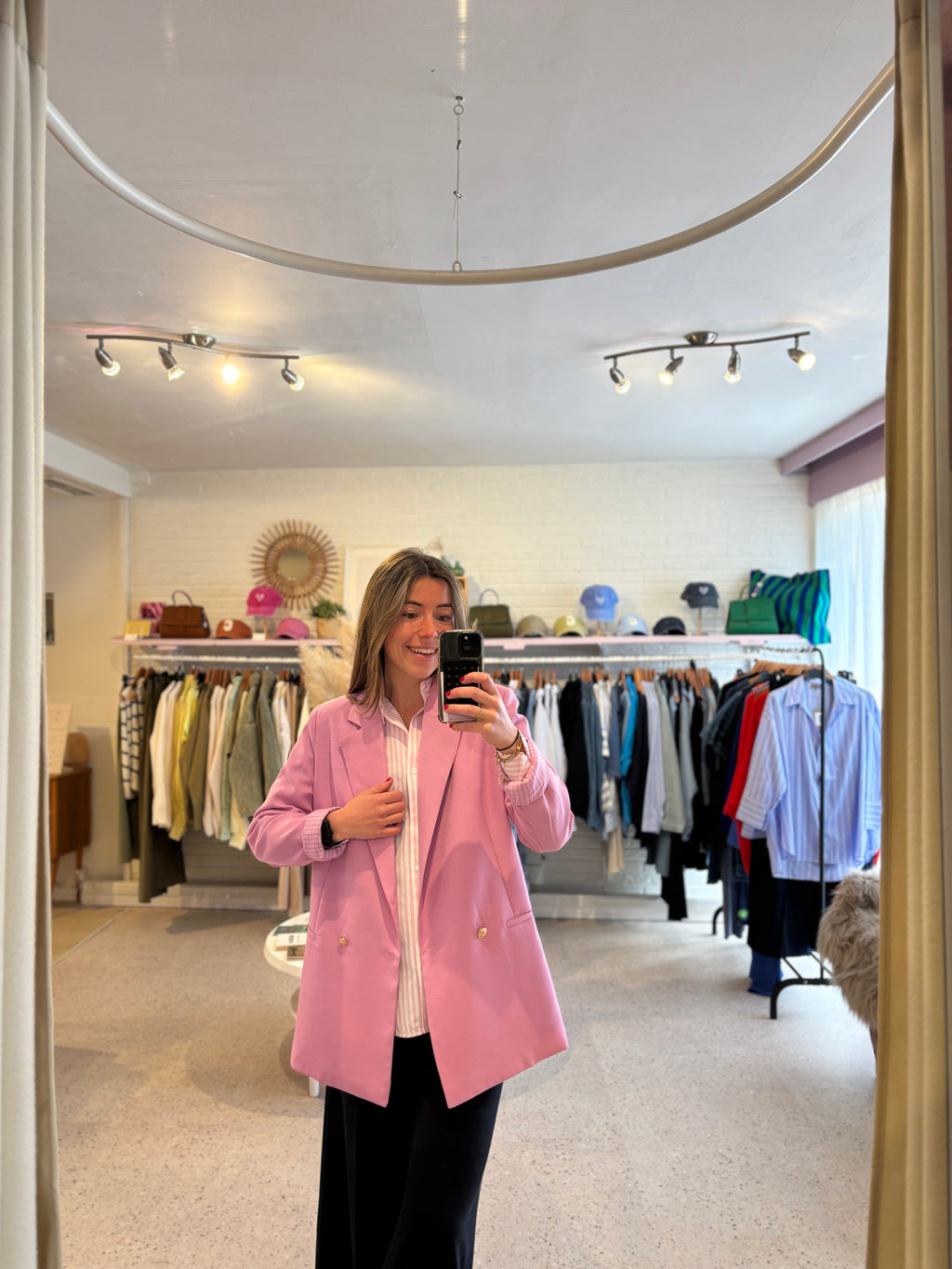 candy-pink blazer
