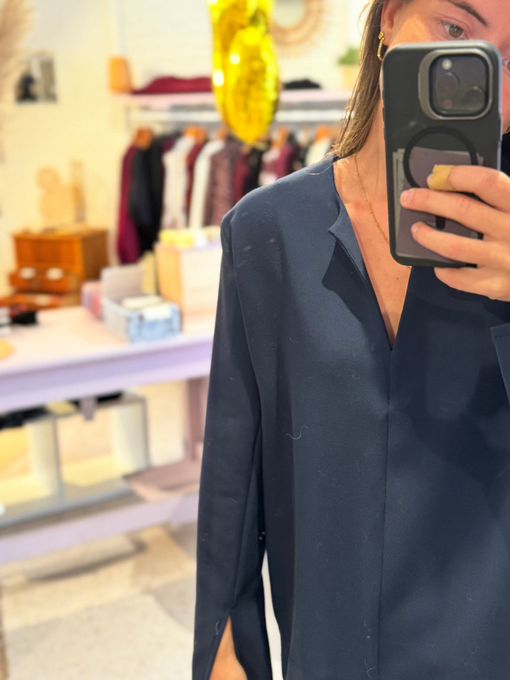 Classic navy blouse