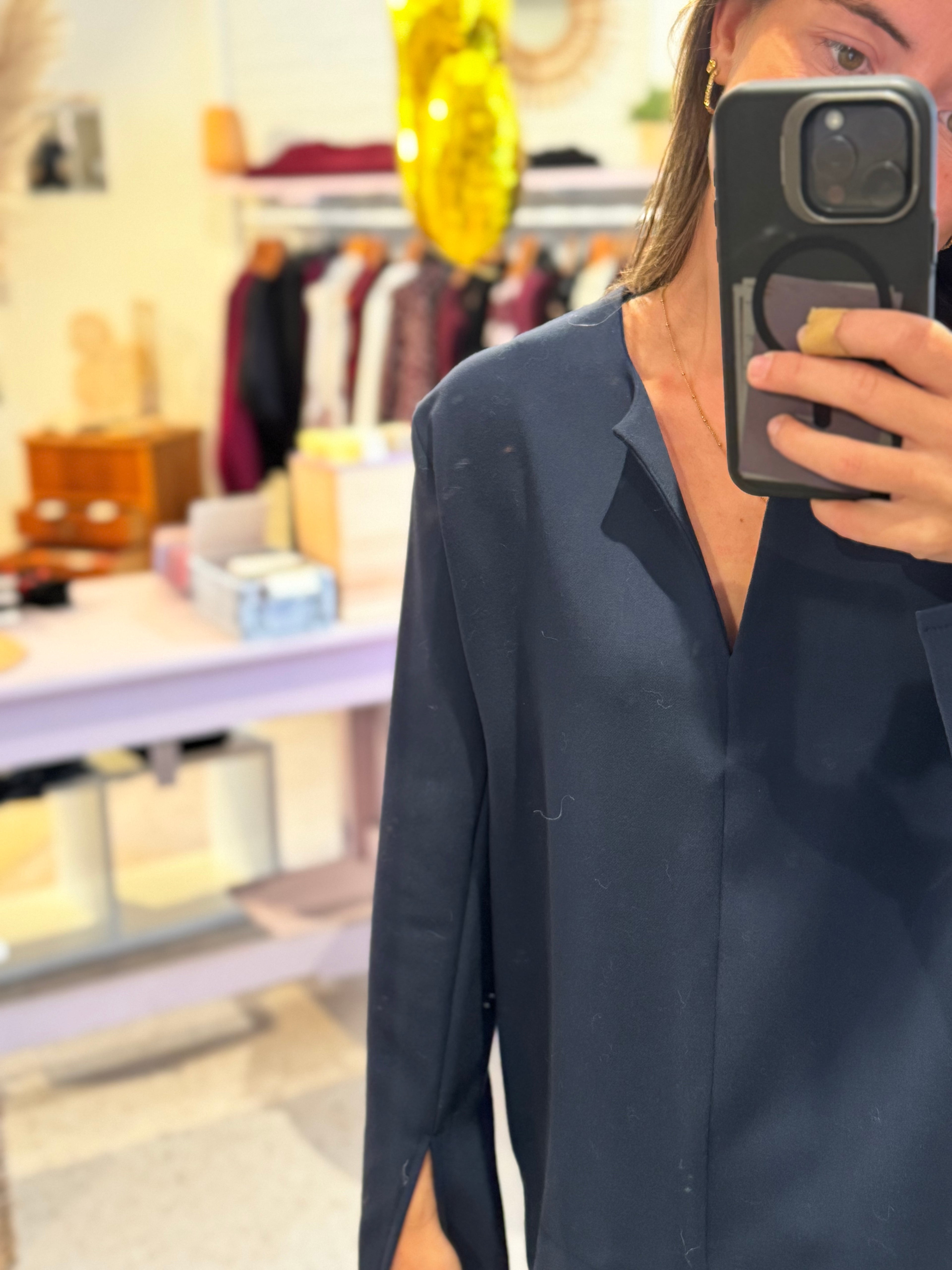 Classic navy blouse