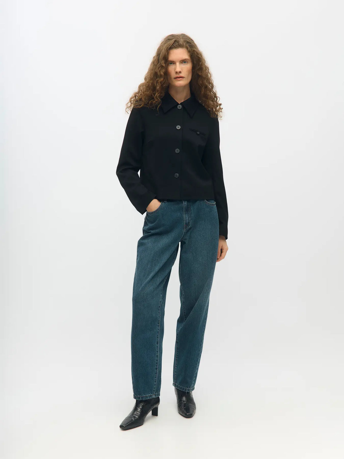 Miu Zoë barrel blue jeans