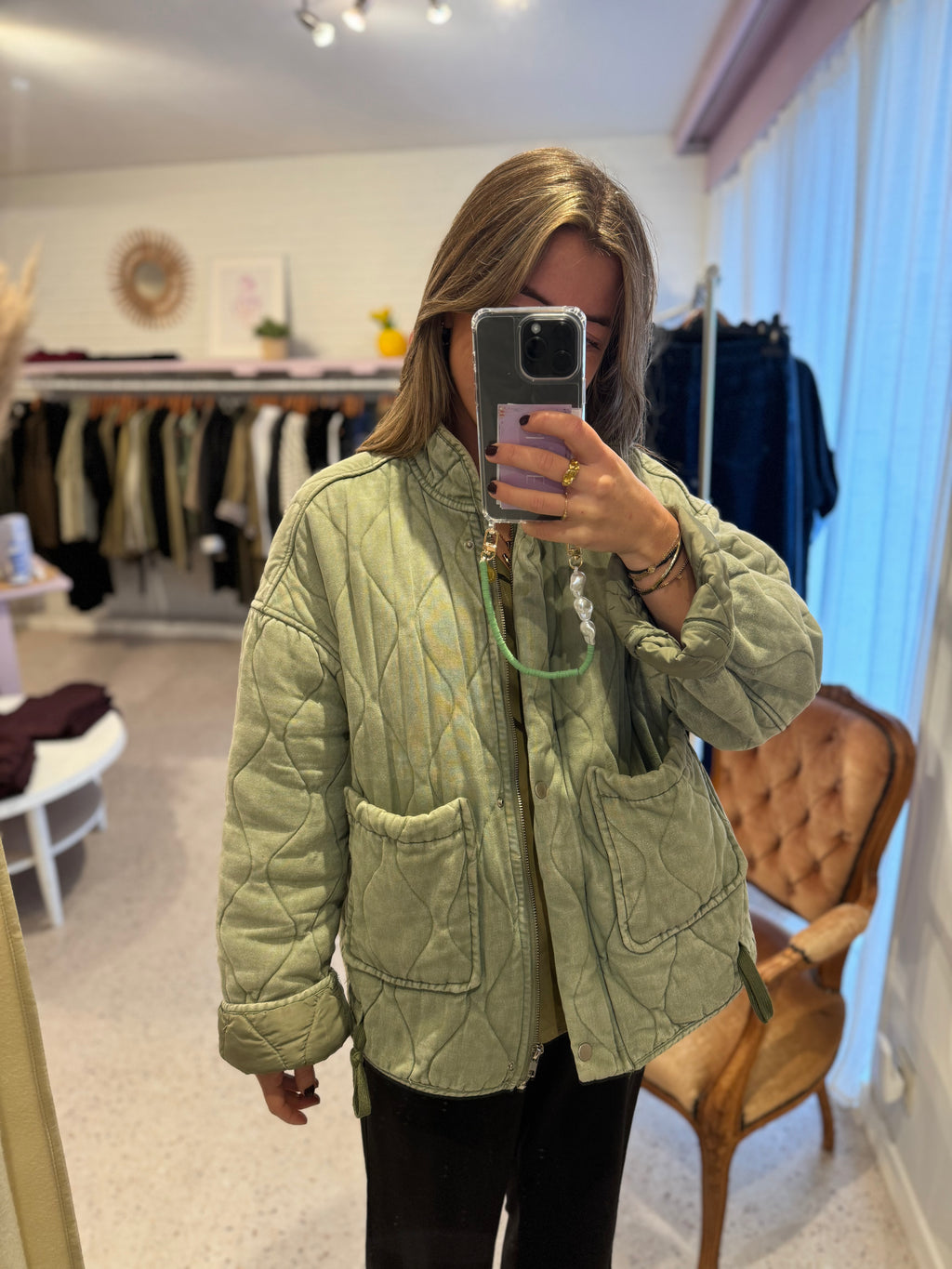 Khaki bomb jas