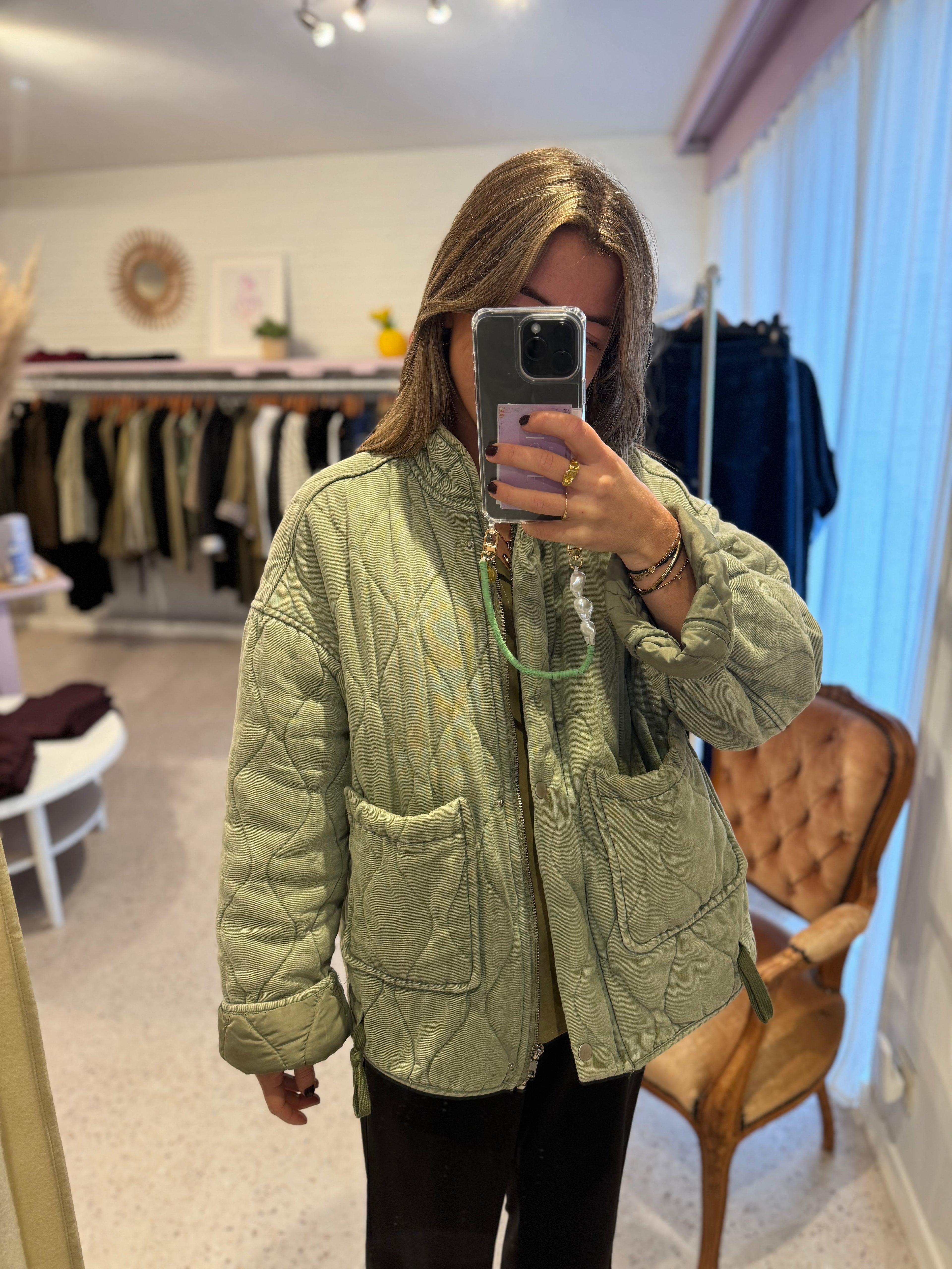 Khaki bomb jas