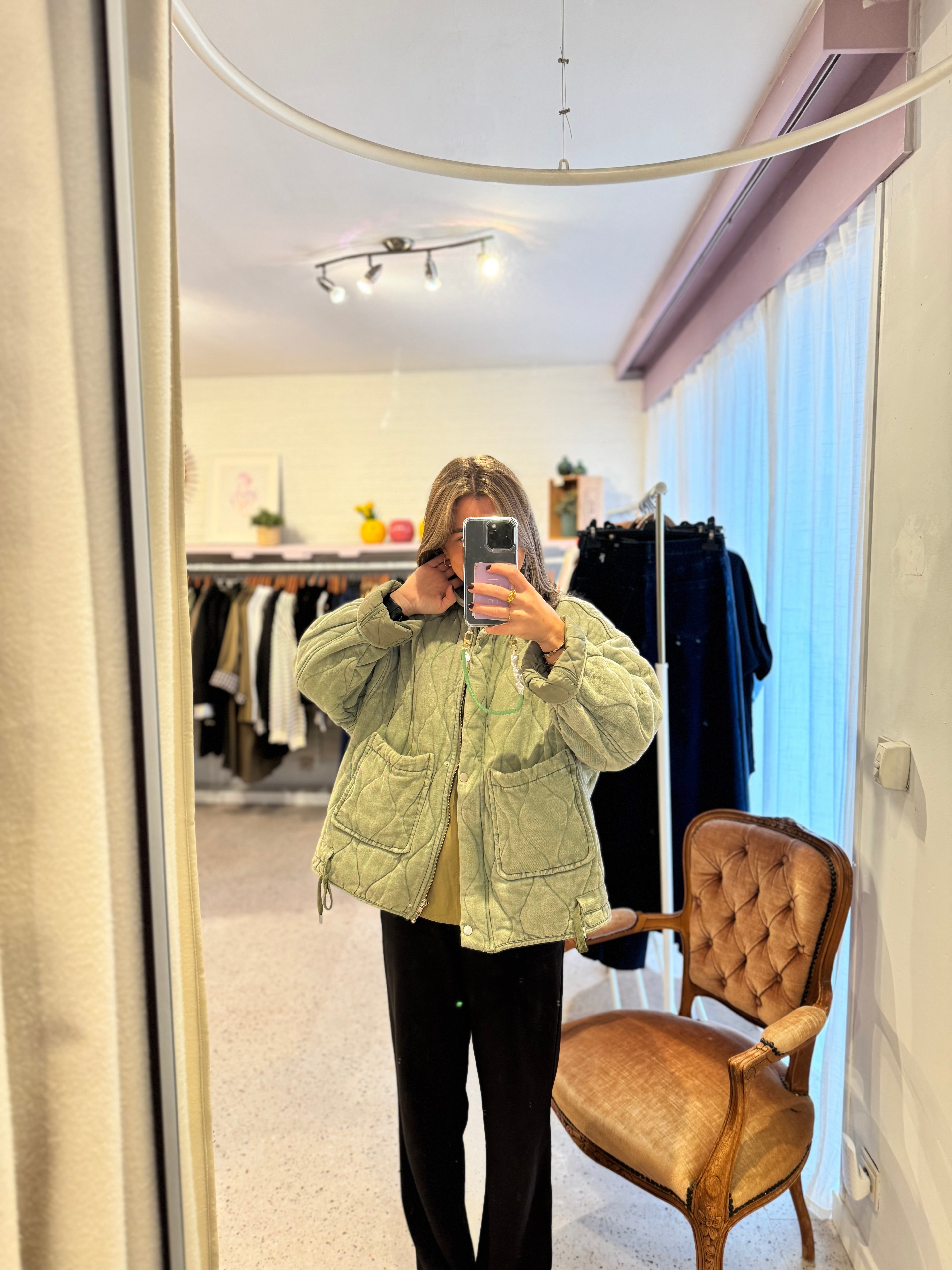 Khaki bomb jas