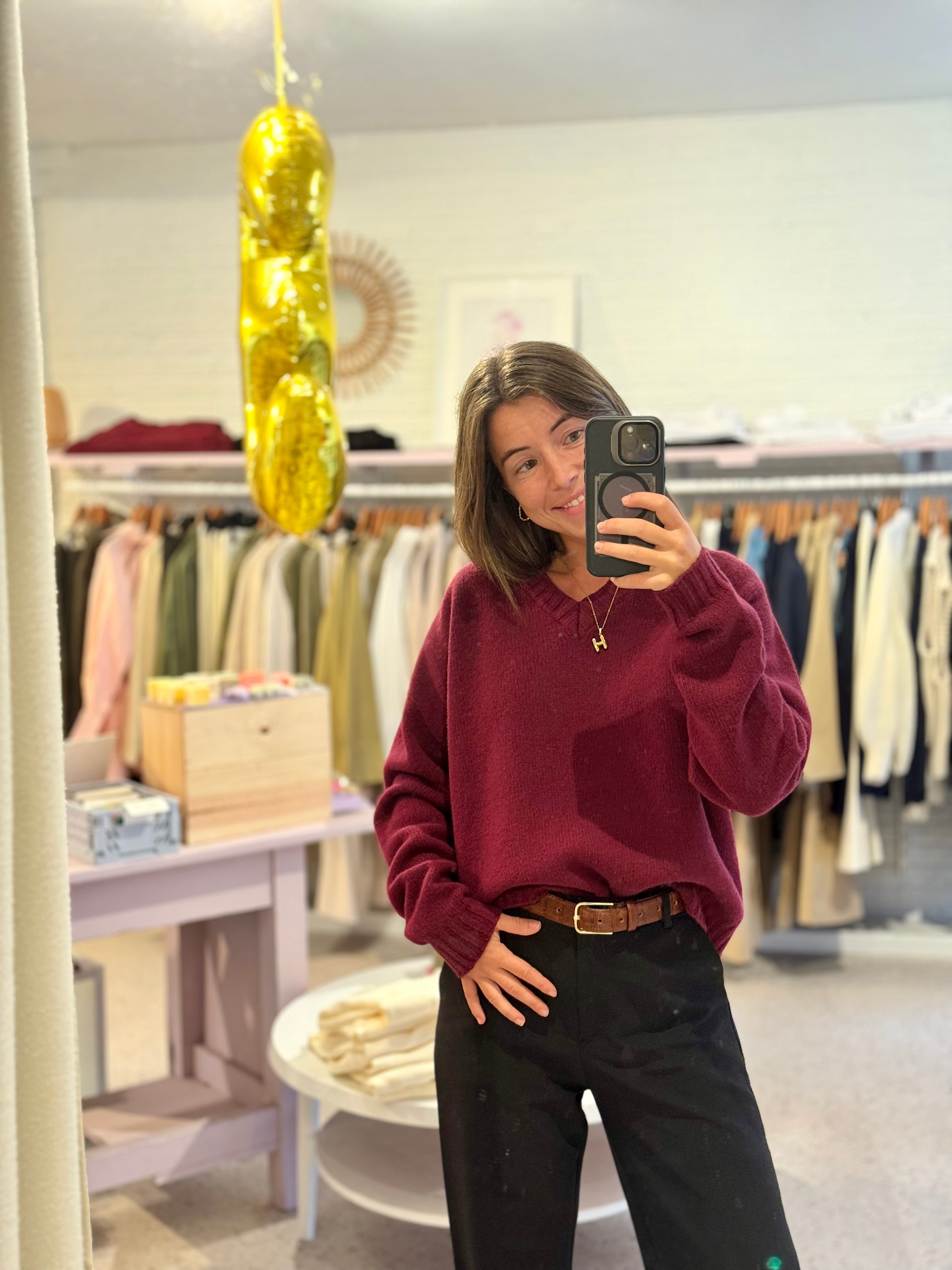 Burgundy merino pull