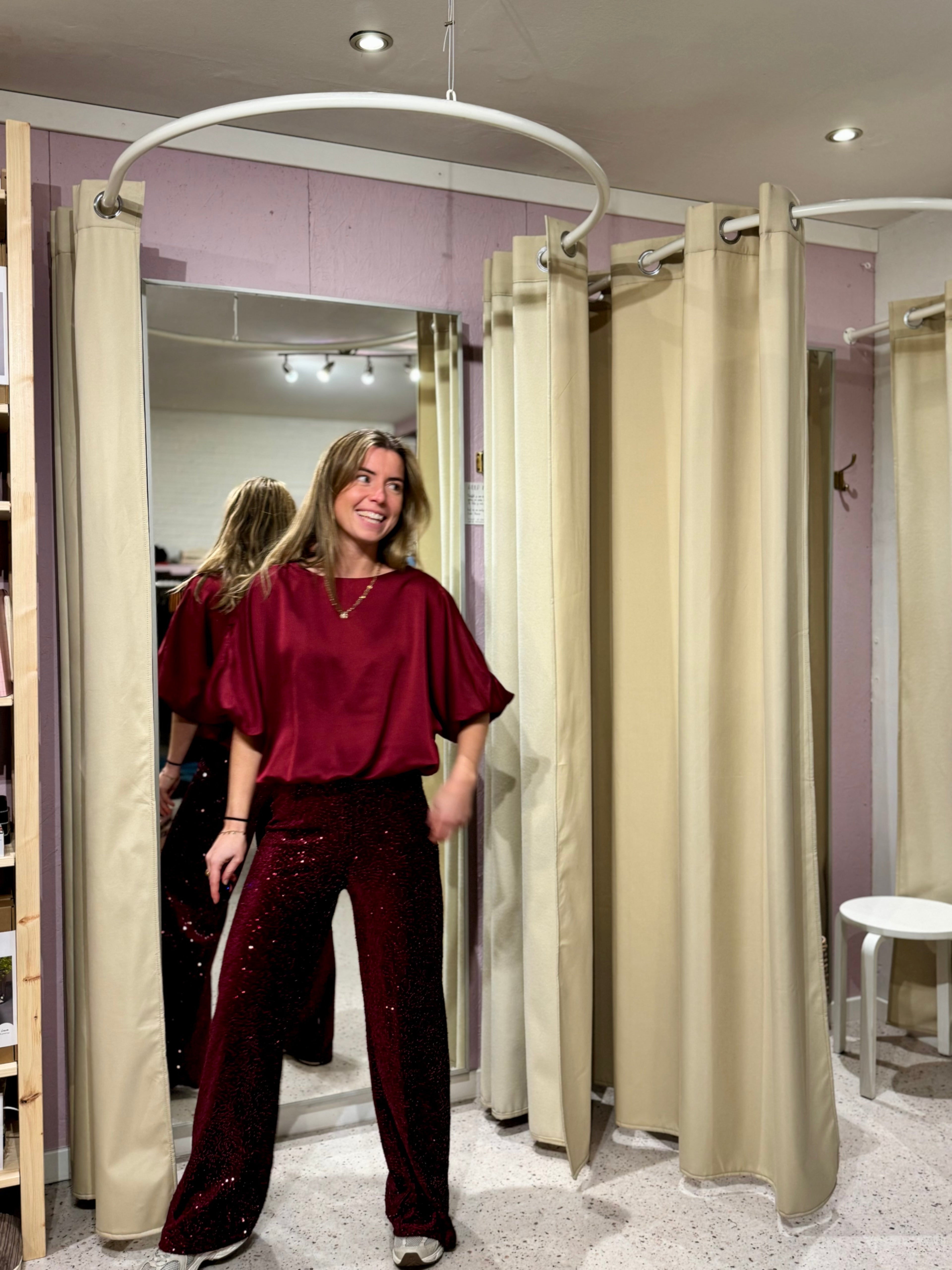 Glitter pants bordeaux