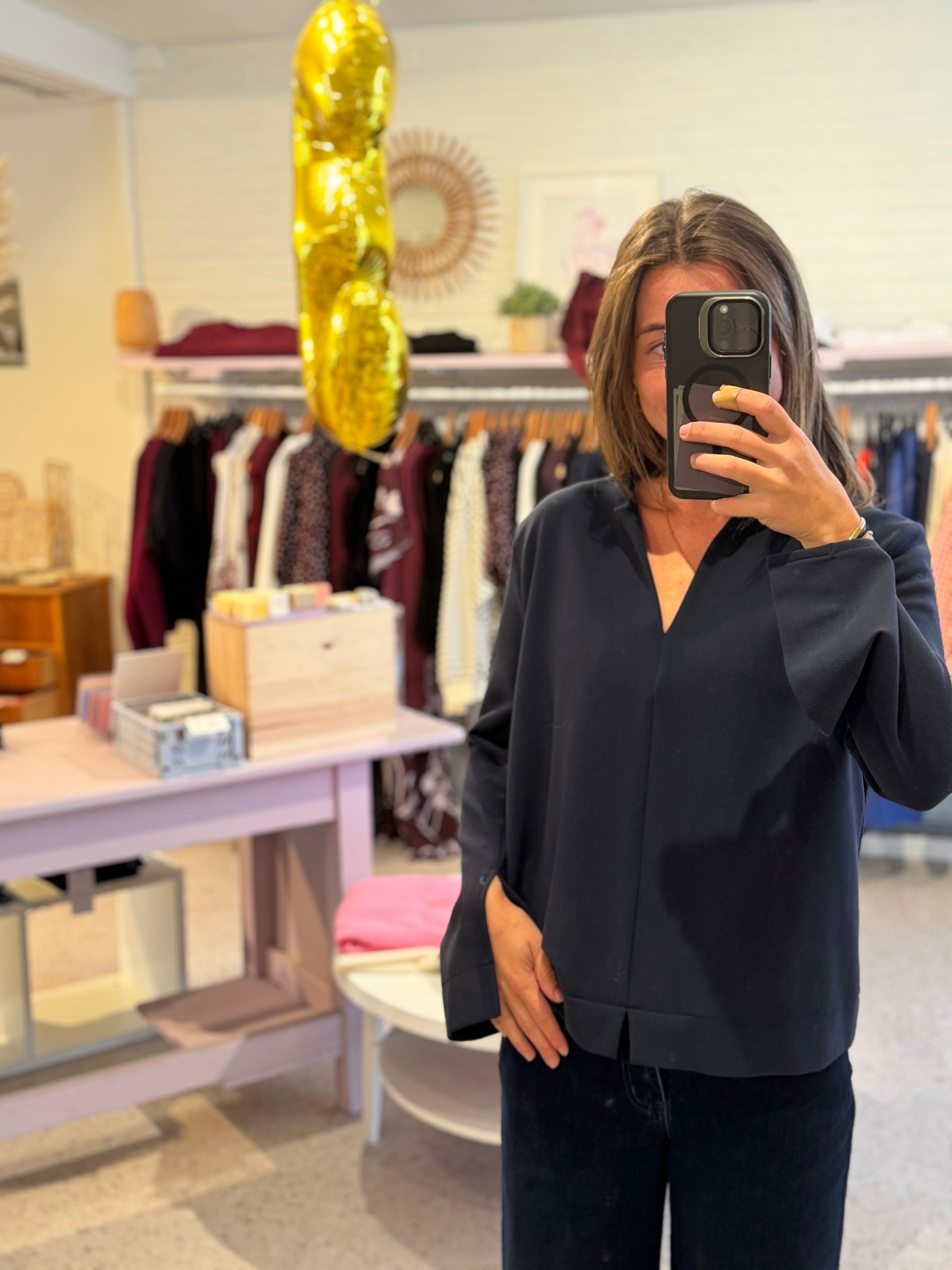 Classic navy blouse