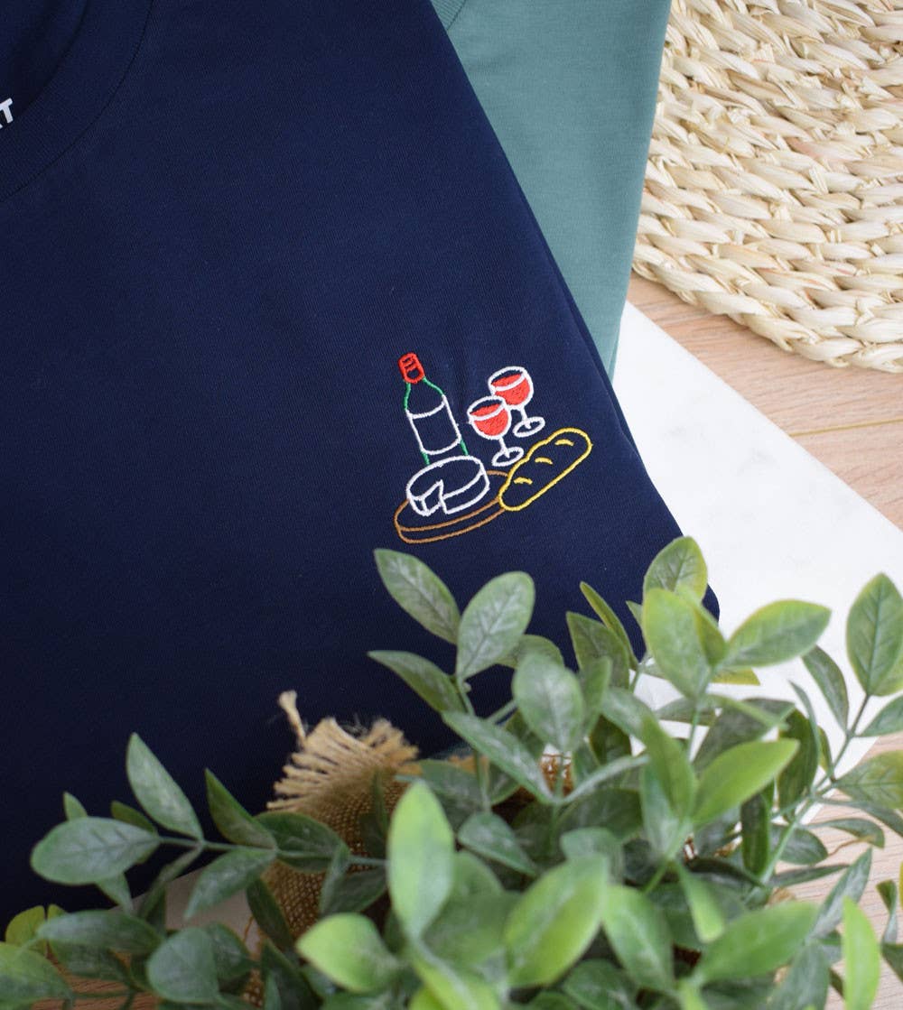Geborduurd T-shirt met borrelplank